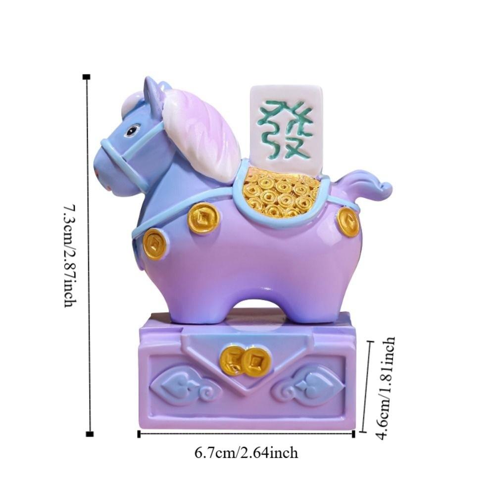 Resin Zodiac Horse Figurines Seal Shape Horse Mascot Collectible Desktop Ornament  Gift Giving