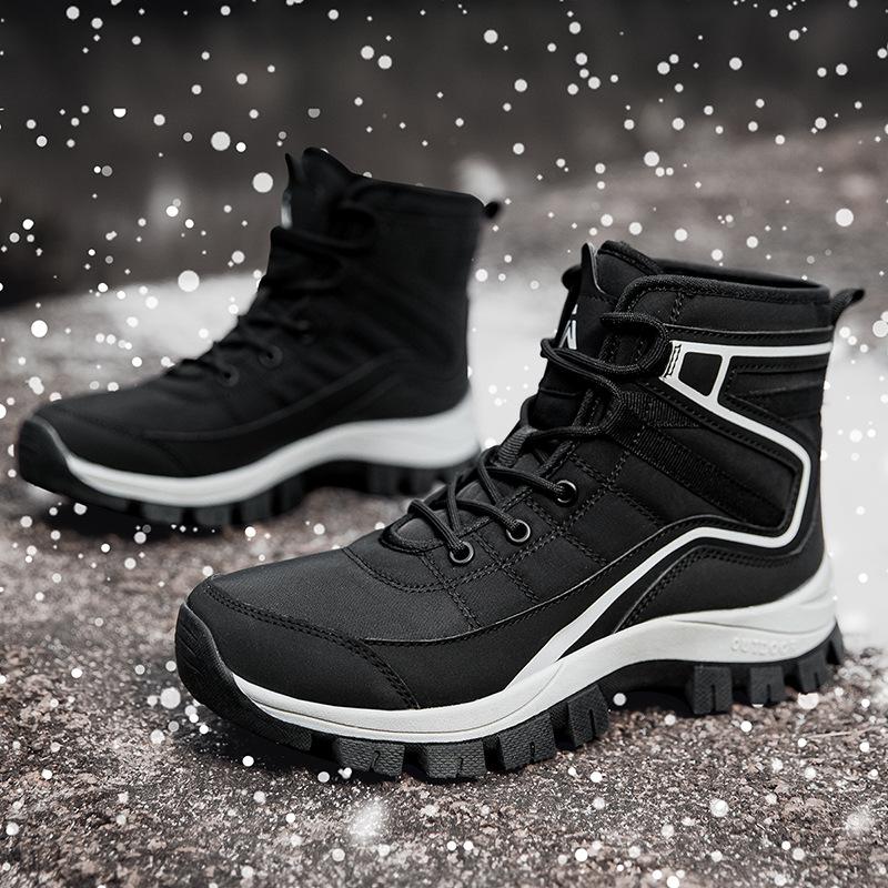 New large size snow boots men's and women's velvet thickened cotton shoes outdoor shoes non-slip warm boots cold resistance