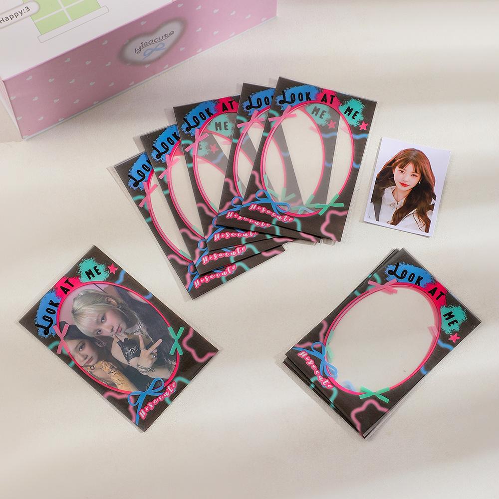 MINKYS 20pcs/pack Pack Kawai 3 Inch Kpop Photocard Frame Photo Decorative PP Sleeves Bag School Stationery