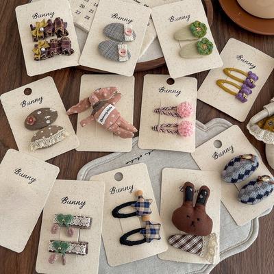 Cartoon Kinder Haarnadeln Stoff Gestrickt Niedlich Mädchen Haarspangen Pony Seitenclip Haarnadel Haarspange Kinder Kopfschmuck Haarschmuck