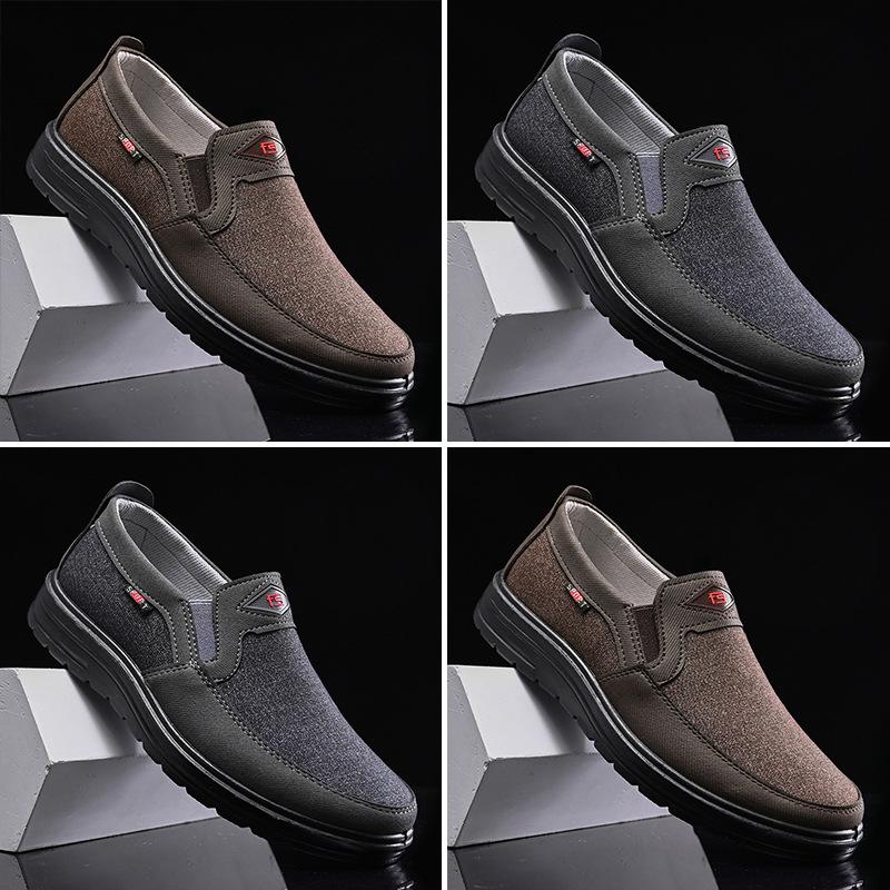 Herrskor Loafers Canvas-skor Herrälskare Tryckta Platta Tenis Masculino Icke-läder Casual Promenadskor Handgjorda Sneakers
