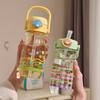 Water bottle: Children's water cup, high-appearance, super cute straw cup, boys' and girls' cup, cute cartoon handheld water bottle