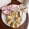 1PC Solid Color Cream Colored Fabric Colon Headband Simple and Fresh Plaid Rubber Band Hair Ties for Woman Hair Accessroies