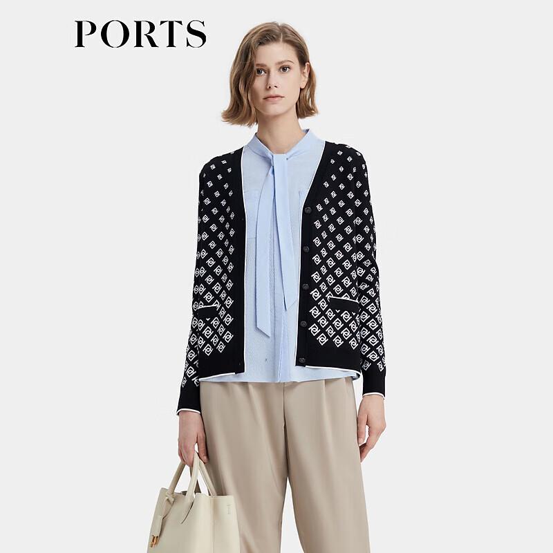 Ports Women's Gradient Logo Jacquard Knit Cardigan