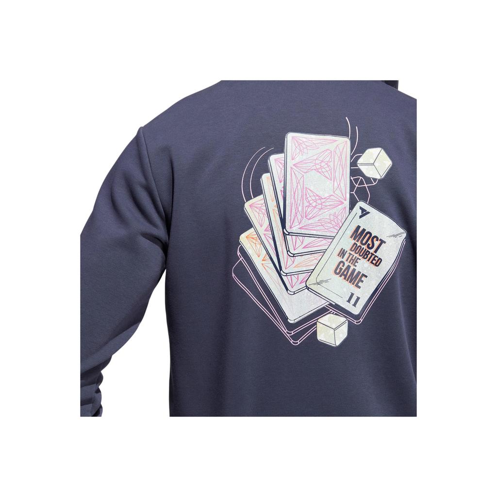 Adidas Trae 2 Doubt H Graphic Print Hoodie With Kangaroo Pocket Long Sleeve Men Hoodie Blue HG4437