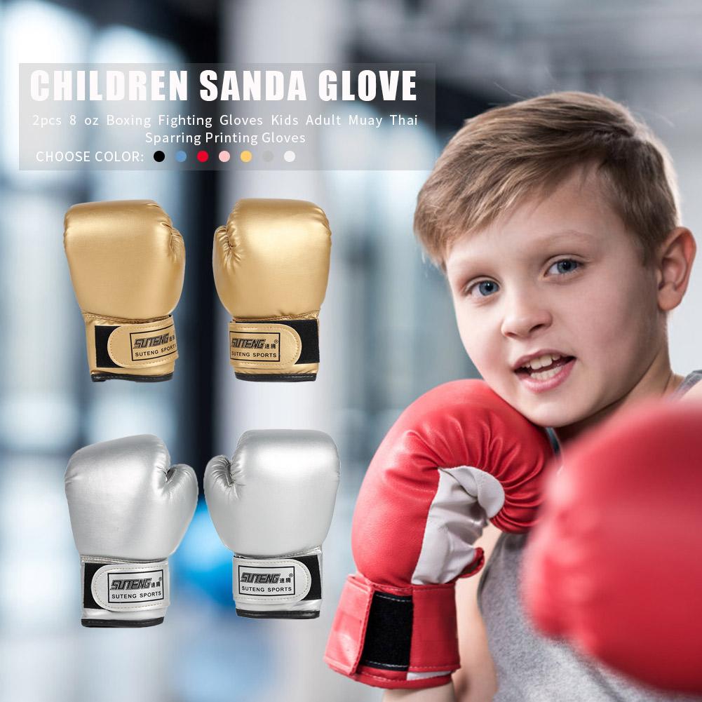 2pcs Boxing Training Fighting Gloves Kids Muay Thai Karate Sparring Gloves