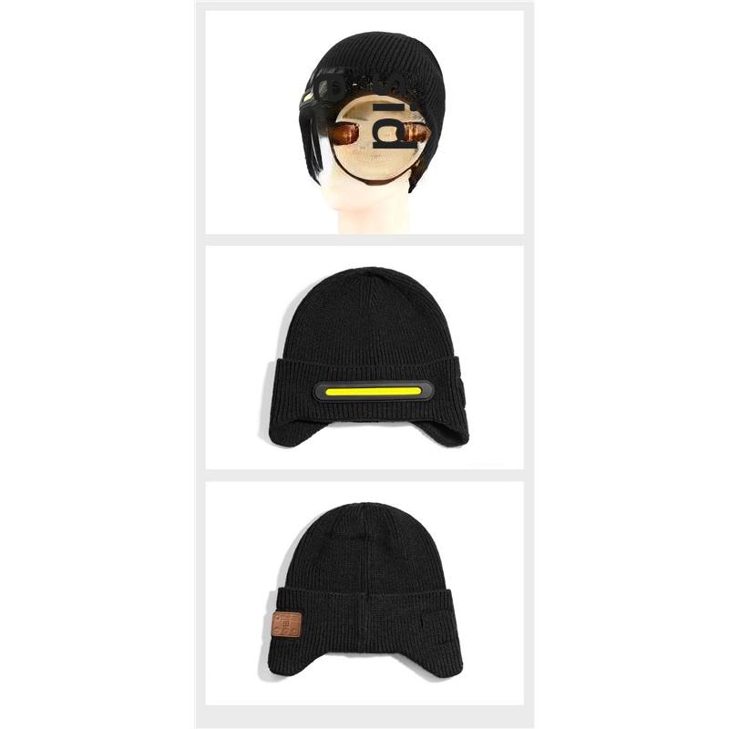 Wireless Bluetooth 5.4 Music Beanie Hat with Reflective Stripe, Waterproof Noise Reduction Stereo Headphones for Outdoor Sports
