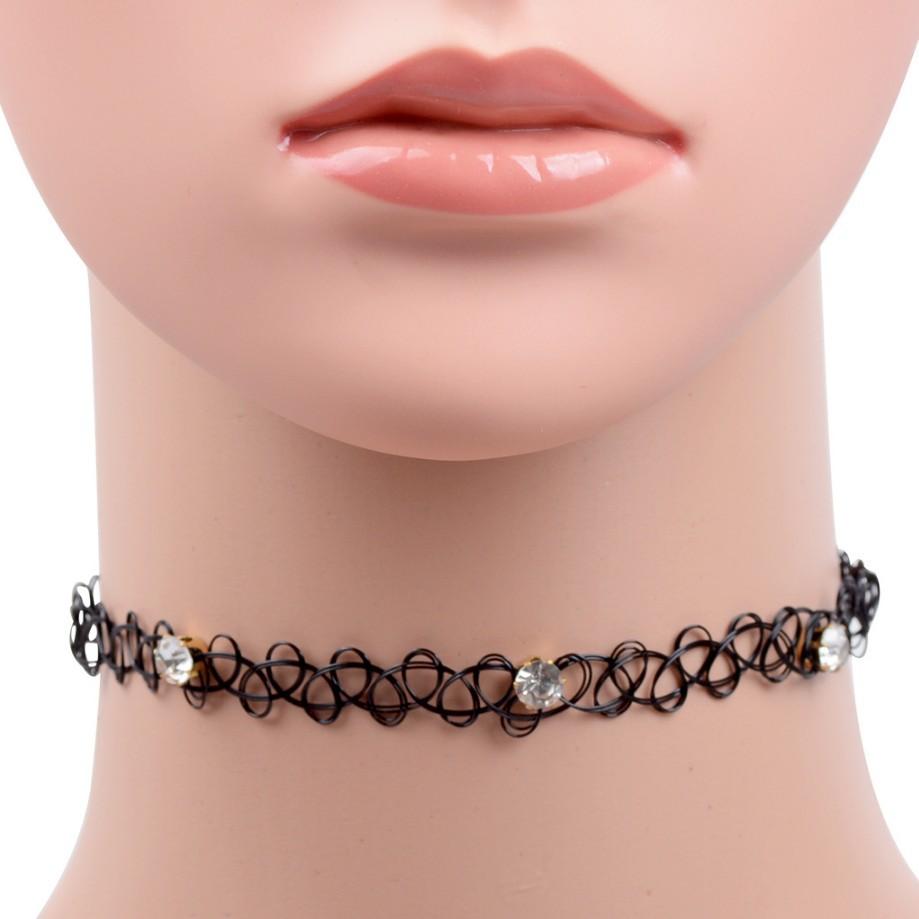 Винтажное плетеное ожерелье с тремя бриллиантами в виде рыболовной лески, цепочка на ключицу, чокер, модная цепочка на шею.