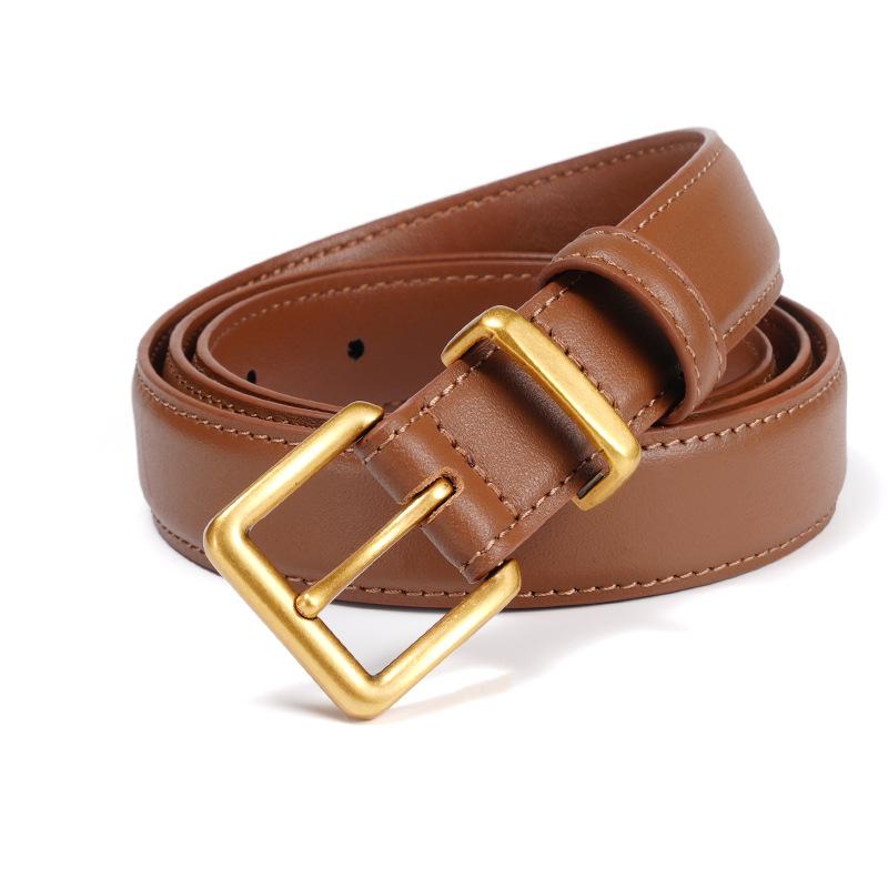 High-end Leather Belt for Women New Top Layer Cowhide Versatile Belt Decoration with Jeans Belt