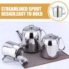 Stainless Steel Tea Pot Metal Teapot Modern Design Easy Pour Tea Kettle for Home Coffee Brewing Travel Stove Top Kettle
