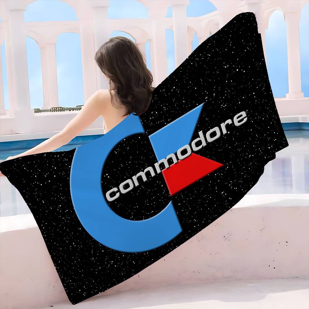 Commodore 64 logo Microfiber Blanket Quick Drying Beach Towels Oversized Printing Super Absorbent Pool Towel Blanket