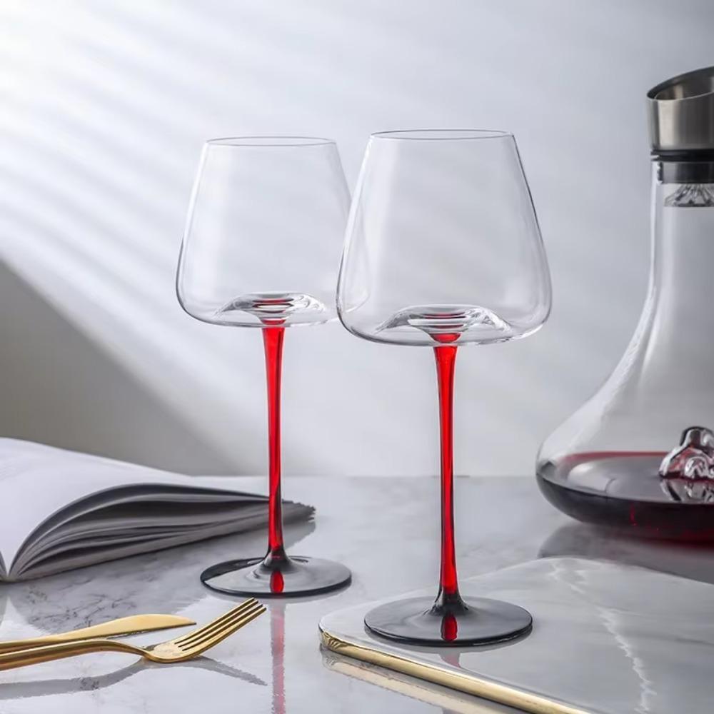 2pcs European Style Crystal Red Wine Glasses Red Holder Red Wine Cup Luxury Champagne Goblet  Party