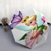 Disney Tinker Bell, Flowers Automatic Open/Close Umbrella - Cute Umbrella with Cute Design, Portable 3-Fold Compact Umbrella for Men & Women