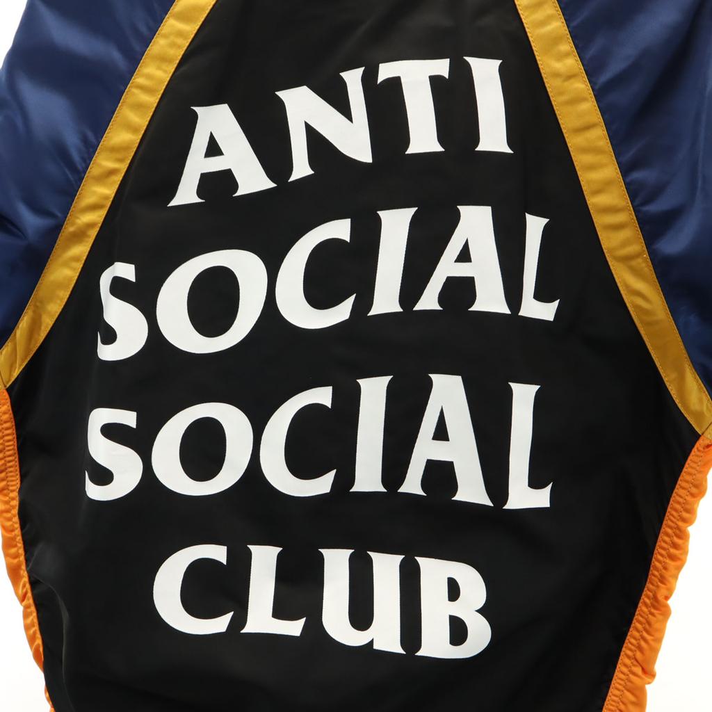 Unbenutzt ALPHA ANTI SOCIAL SOCIAL CLUB Kollaboration Rückenlogo L-2B Fliegerjacke Herren Gebraucht