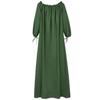 Women's Off Shoulder Long Sleeve Loose Maxi Dress Solid Color Split Hem Plus Size Boho Beach Vacation Casual Dress