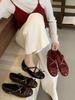 Autumn Fashion Rivet Shallow Single Shoes Women's Soft Sole Cross Strap Mary Jane Shoes 2025 New
