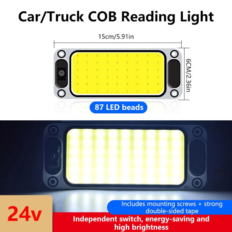 12V-24V Super Bright Waterproof LED Truck Roof Light Car COB Roof Interior Light Van LED Reading Light 87 108 54 LED Chips