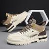 Men's Casual Shoe Ankle Boot Leather Shoes Round Toe Fashion Safety Shoe Hiking Boots High-top Shoes Male Non-slip Shoes