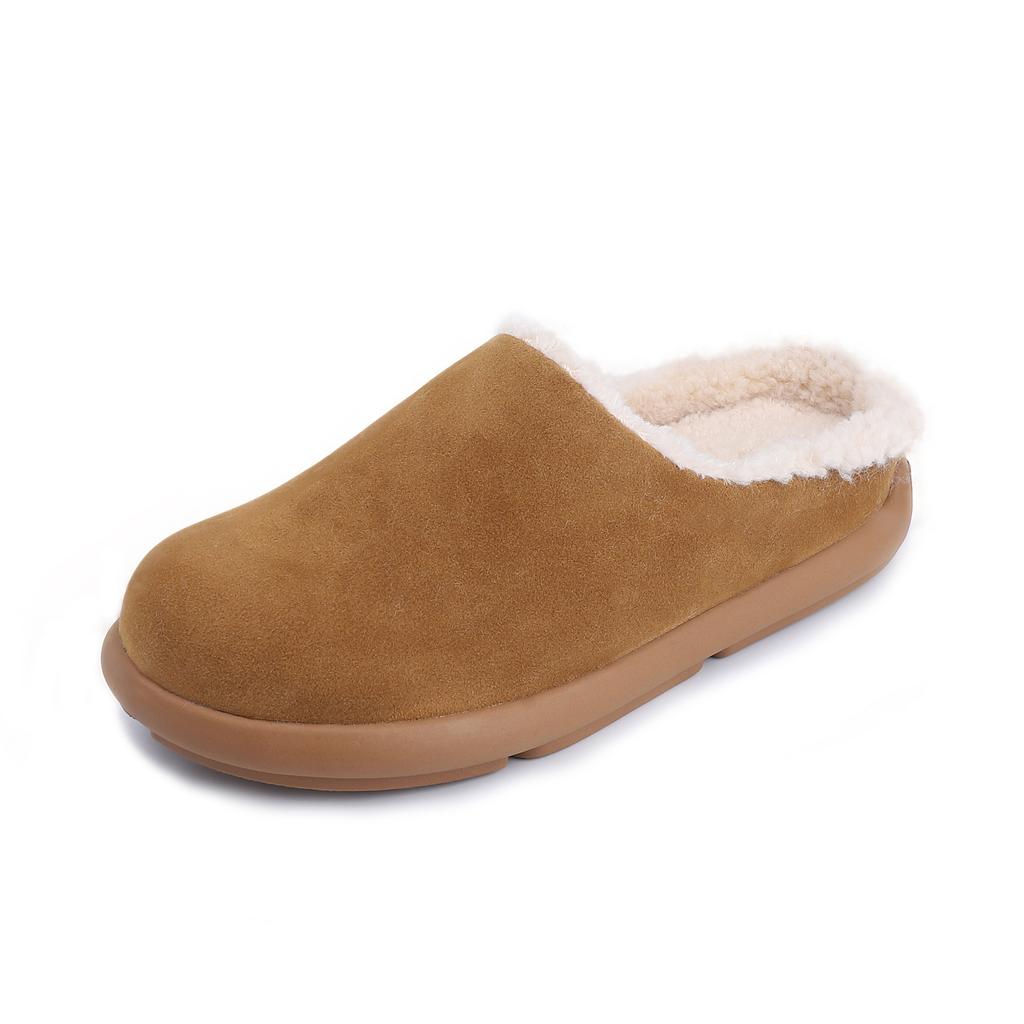 Grape Mother Internet Celebrity Thick-soled Fluffy Shoes Comfortable Thick-soled Boken Slippers Women Wear High-end Snow Warm Shoes