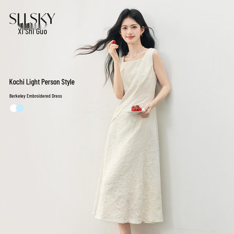 Women s Square Neck Sleeveless Midi Dress L