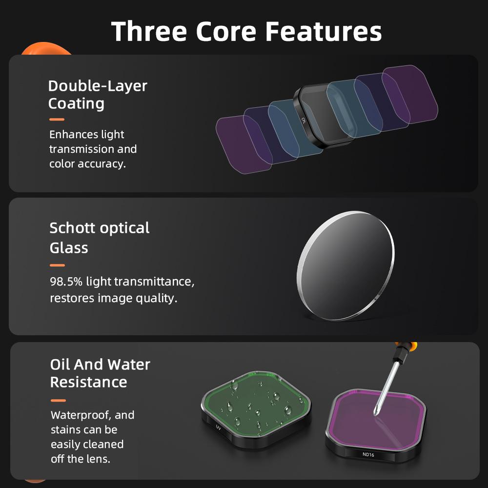 BRDRC UV/CPL/ND Quick Release Filter For Insta360 Ace Pro 2 Camera HD Optical Glass Nano Coating Insta360 Ace Pro 2 Accessories