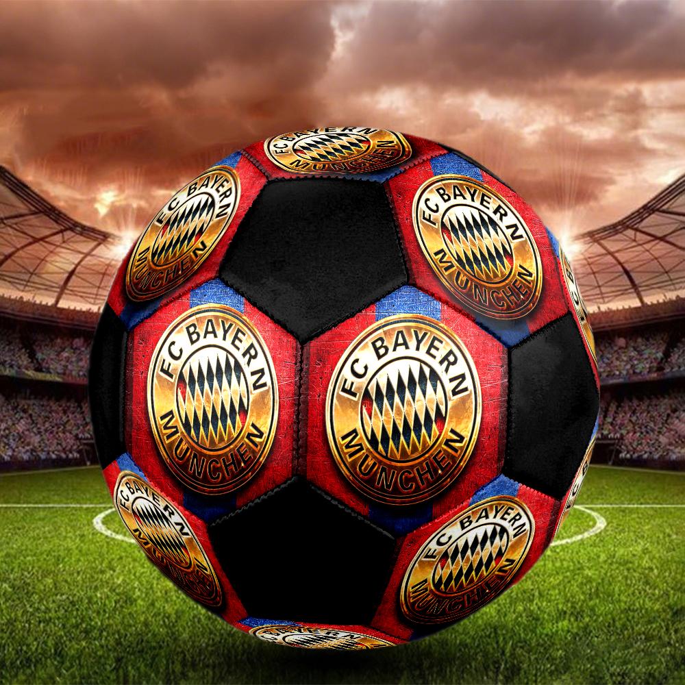 FC Bayern Munich Indoor Soccer Ball Colorful Machine Stitched PVC Size 5 Team Training Competition Ready Durable High-Bounce Cool Sports Gift