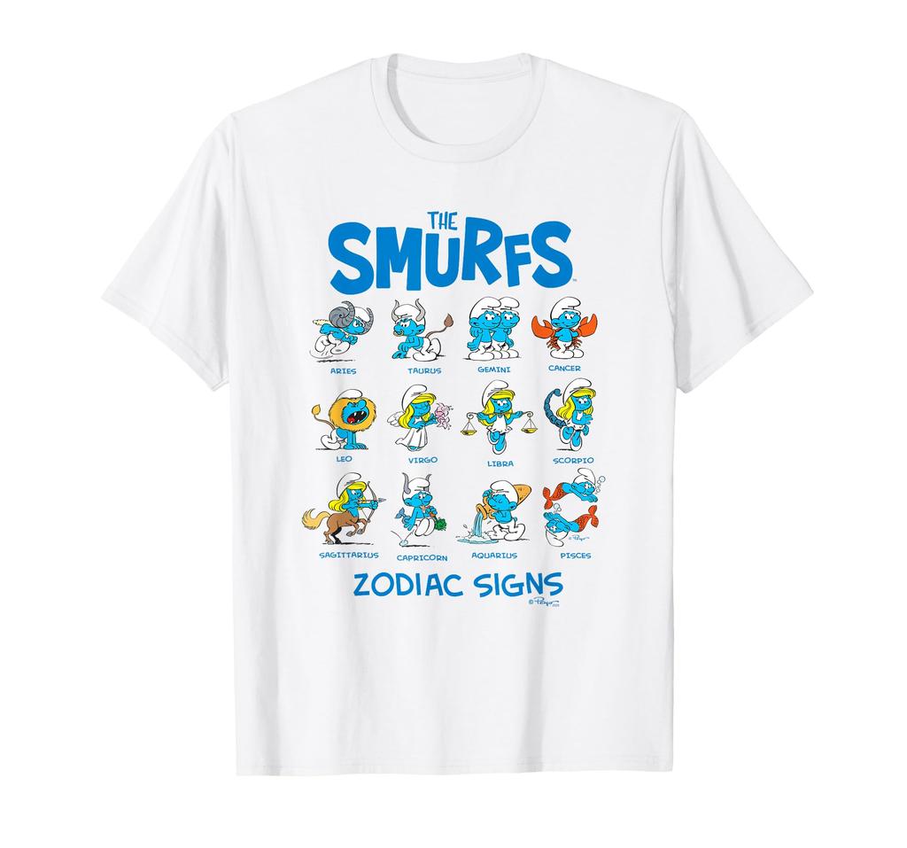 Die Schlümpfe Tierkreiszeichen Niedliches Retro Cartoon T-Shirt