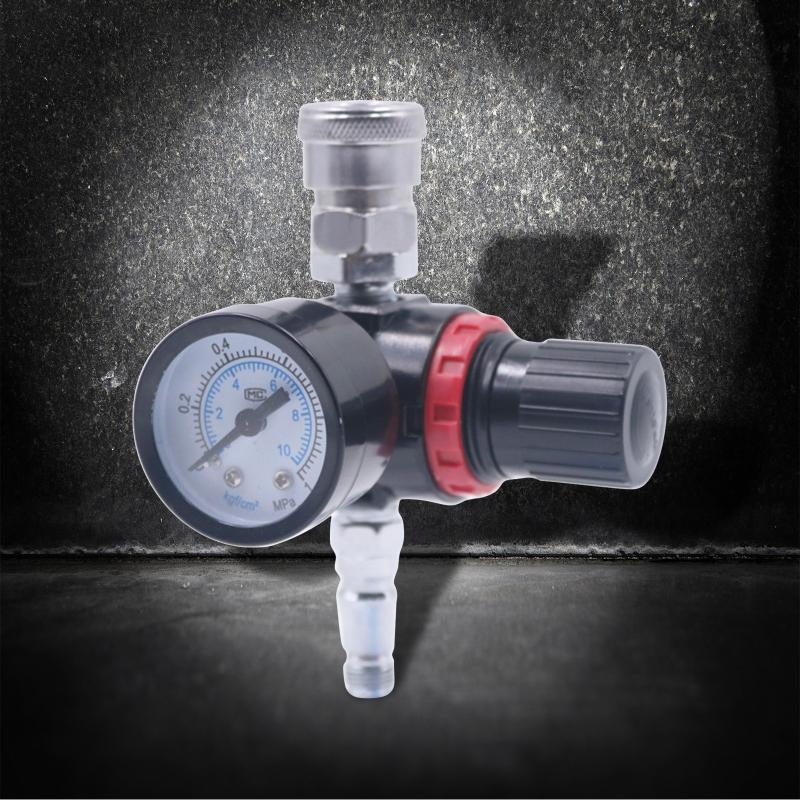 Practical 1/4" Spray Paint Guns Air Regulator Gauge Air Adjusting for Valve Regulator for Spray Guns and Pneumatic Tools