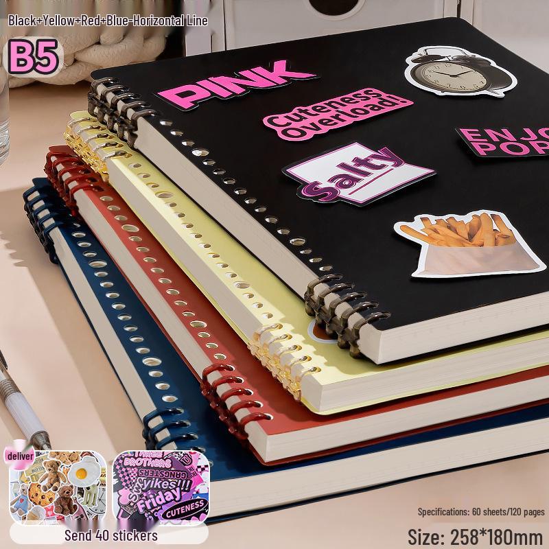Ergonomic, High-value Loose-leaf Notebook with Detachable Binder; Suitable for High School and Junior High Students.