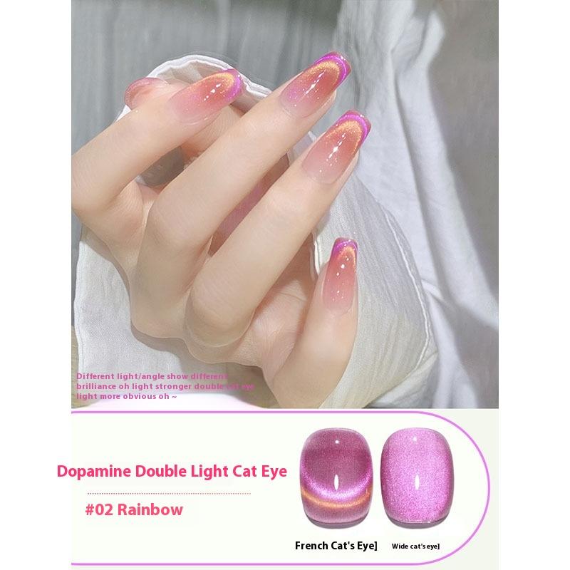 Cat's Eye Nail Polish Glue Burst Colorful Glass Beads Small Light Bulb High Density Spar Nail Polish