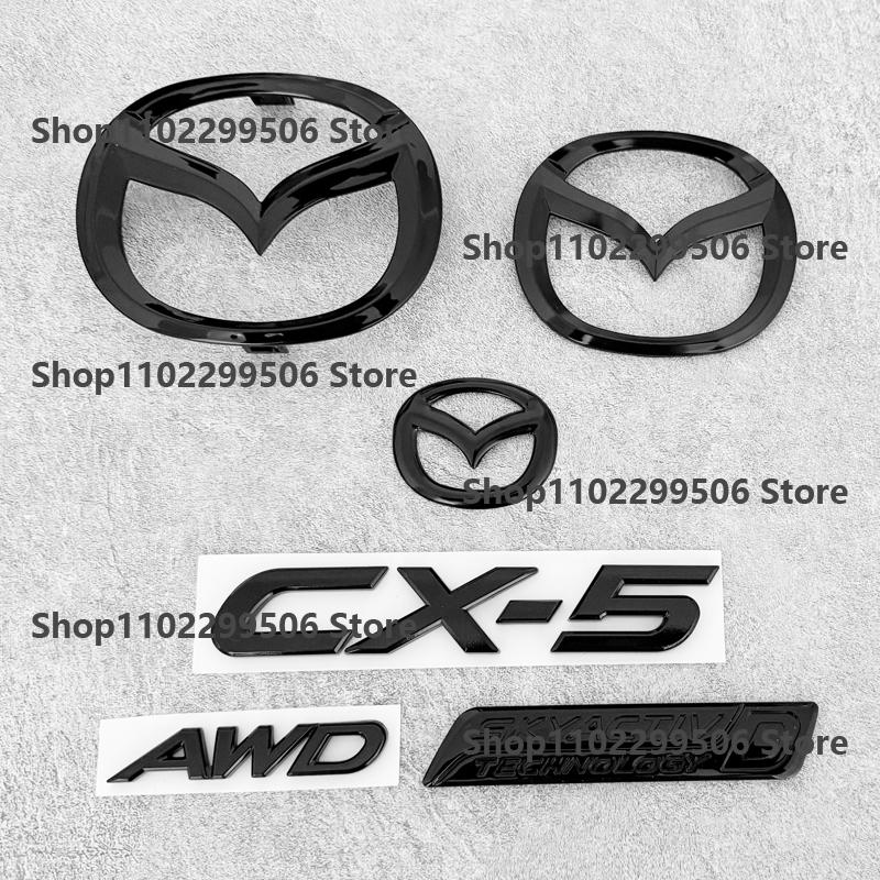 Griglia Frontale Auto ABS Emblema Adesivo Badge Portellone Posteriore Per Mazda CX-5 diesel SKYACTIV Technology D Logo Nero Lucido Accessori