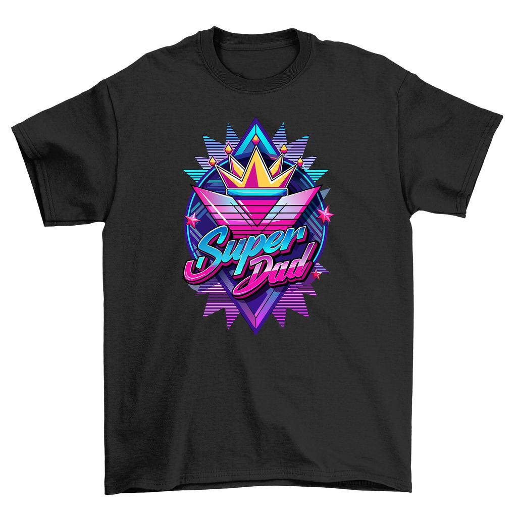 Super Dad Retro King T-Shirt Mens Womens Tees Top - Make Dad Smile with this Funny Tee! Unisex 100% C