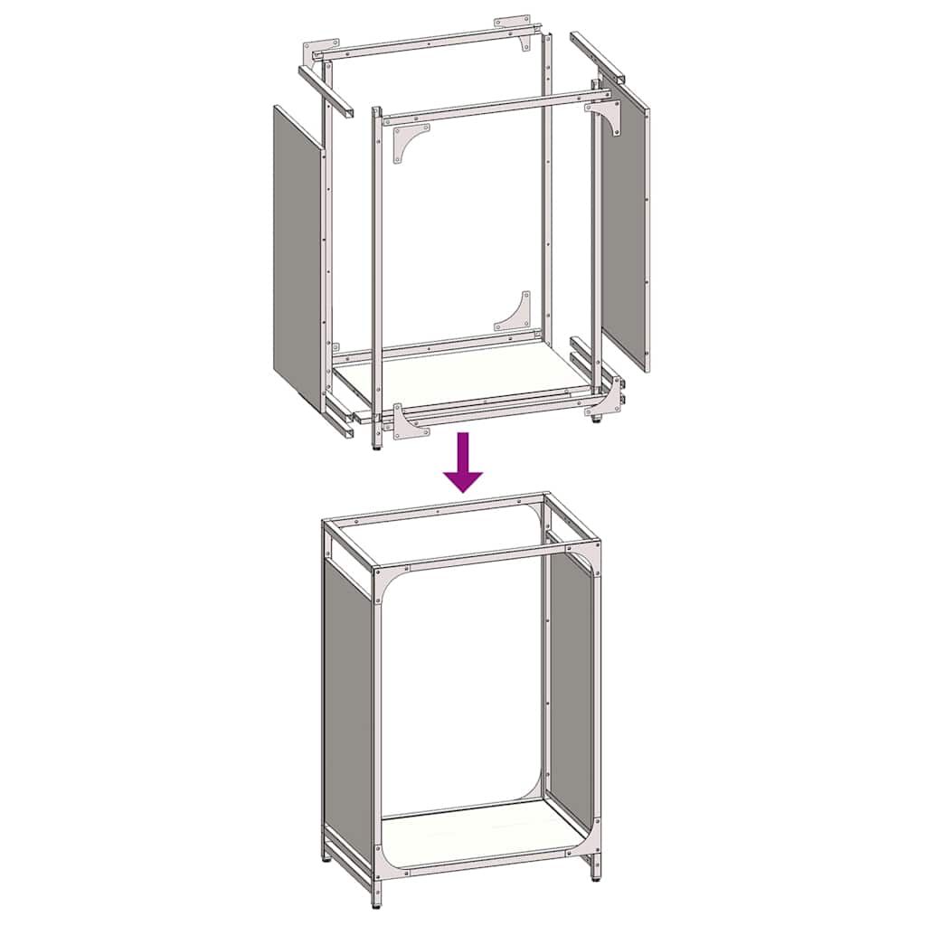 Firewood Rack Black 44x28x65 cm Cold Rolled Steel