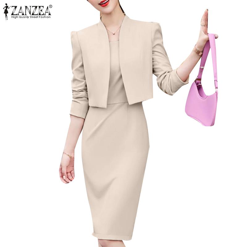 ZANZEA Set de costum rochie și cardigane casual pentru femei