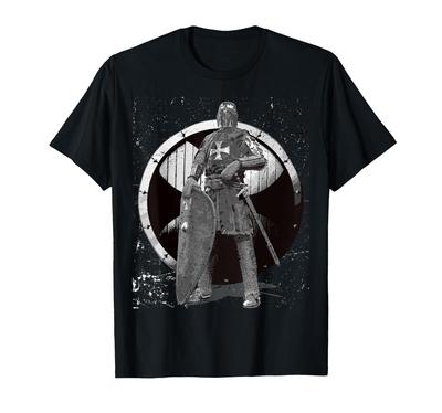 Deus Ultor Templar Medieval Crusader Knight Shield and Sword T-Shirt