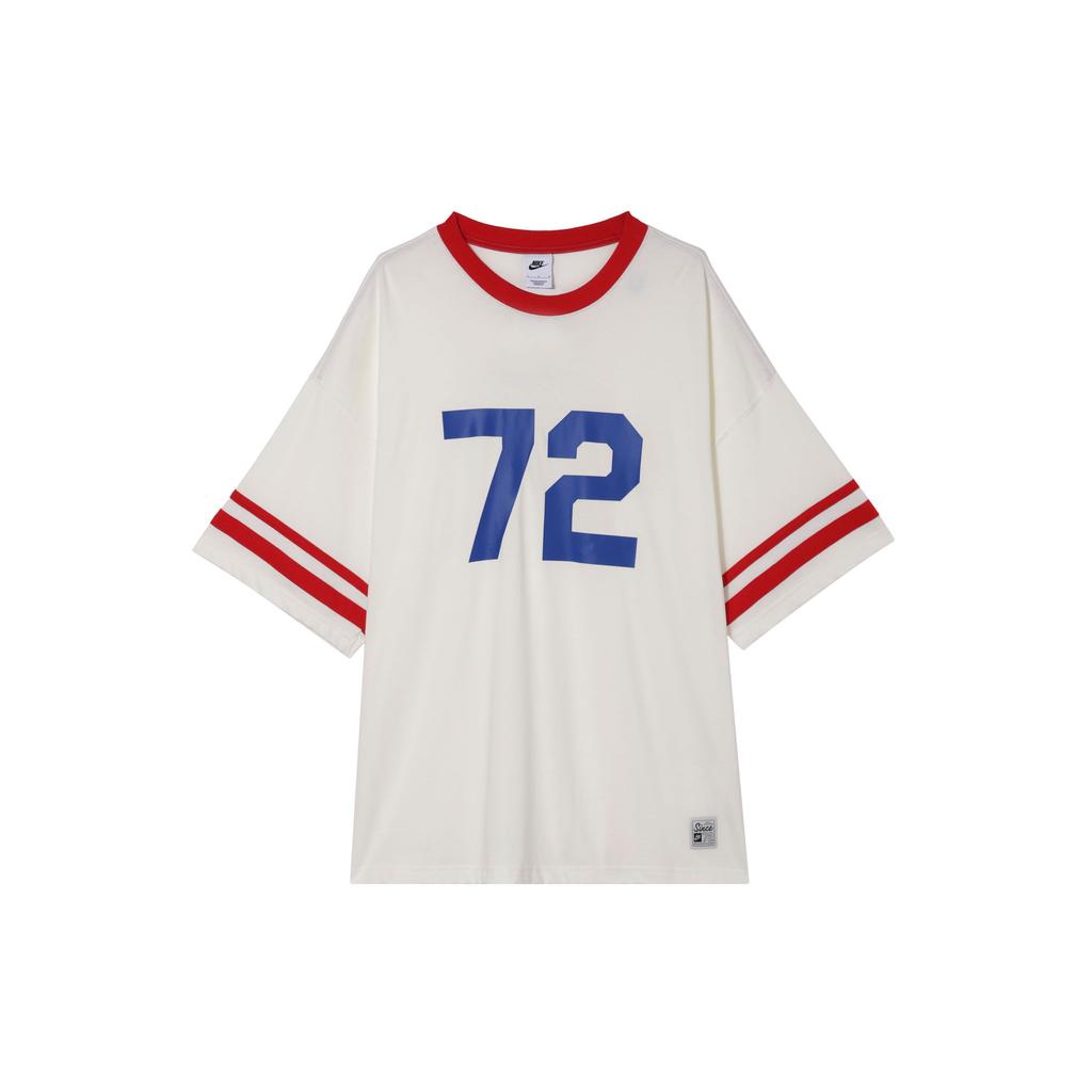 Nike Digital Print Crew Neck Pullover Comfortable Casual Sports Short Sleeve Drop Shoulder T-Shirt Men T-Shirt Sail University-Red HF4602-133