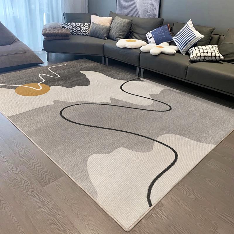 Carpet with Simple Lines  for Living Room and Bedroom Home Decoration.