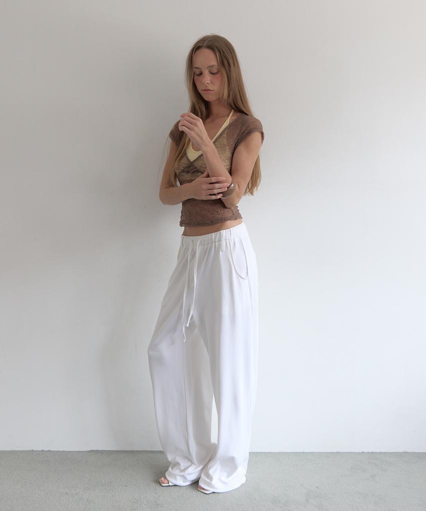 Asula Lazy Sweat Pants - Long (White)