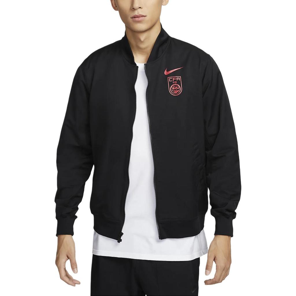 Nike Sport Essentials Lässige Minimalistische Jacke mit Reißverschluss und langen Ärmeln für Herren Jacken Schwarz Glutrot FJ7449-010