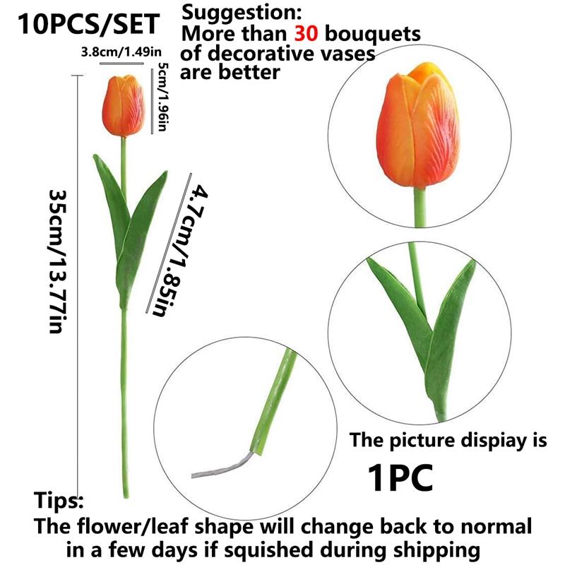8/20PCS Artificial PE Foam Tulip Flower Household Vase Tabletop Decoration Wedding Outdoor Scene Decoration Seven Color Optional