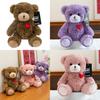 Cute Cartoon Red Heart Teddy Bear Plush Toy Children Companion Toy For Kids Gift Pink Purple Brown Colors