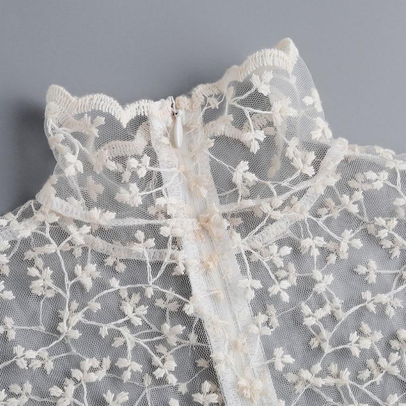 Cute Petal Fake Collar Black Detachable Lapel False Blouse Lace Removable Collar Slim Gauzy False Collar Women
