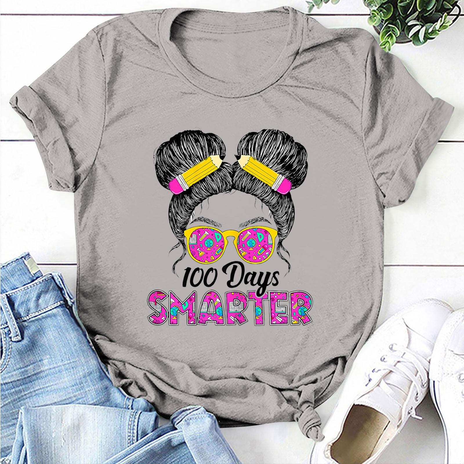 

Рубашка «100 дней в школе», детская футболка для мальчиков и девочек «100 дней в школе», футболки для детского сада 170 светло-серый