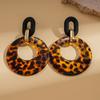 Náušnice s leopardím vzorem, duté, geometrické, kulaté, jednoduché, temperamentní, luxusní