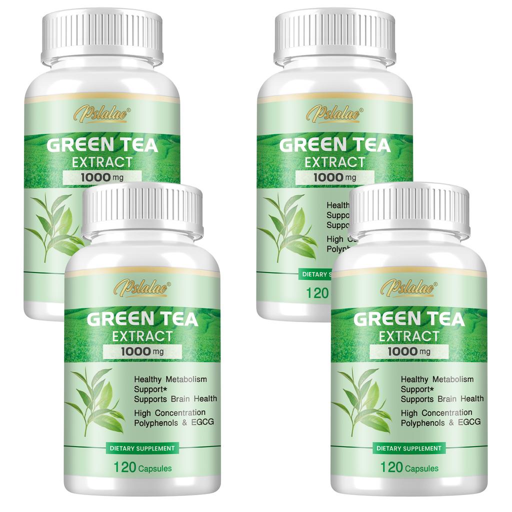 Grüntee-Extrakt-Kapseln, 1000 mg pro Portion, enthaltend 50 % EGCG und 98 % Polyphenole, leicht absorbierbar, GVO-frei, für Erwachsene geeignet.