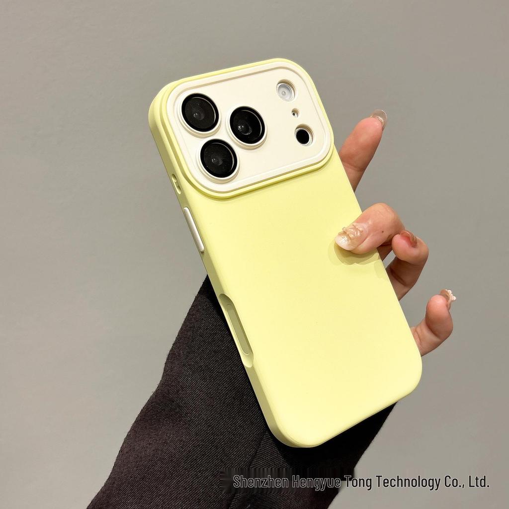 iPhone 17 Pro Max Case: Contrast Color, Drop-proof Liquid Silicone Imitation