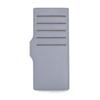 [Barcos] Long Wallet, Matte Leather, Crocodile Embossed, Round Shape, Card Slots, Trendy Muted Gray