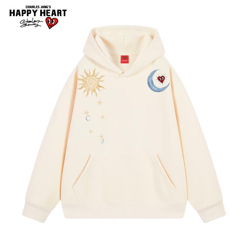 Charles Heart Mikina s kapucí s potiskem Slunce a Měsíce unisex