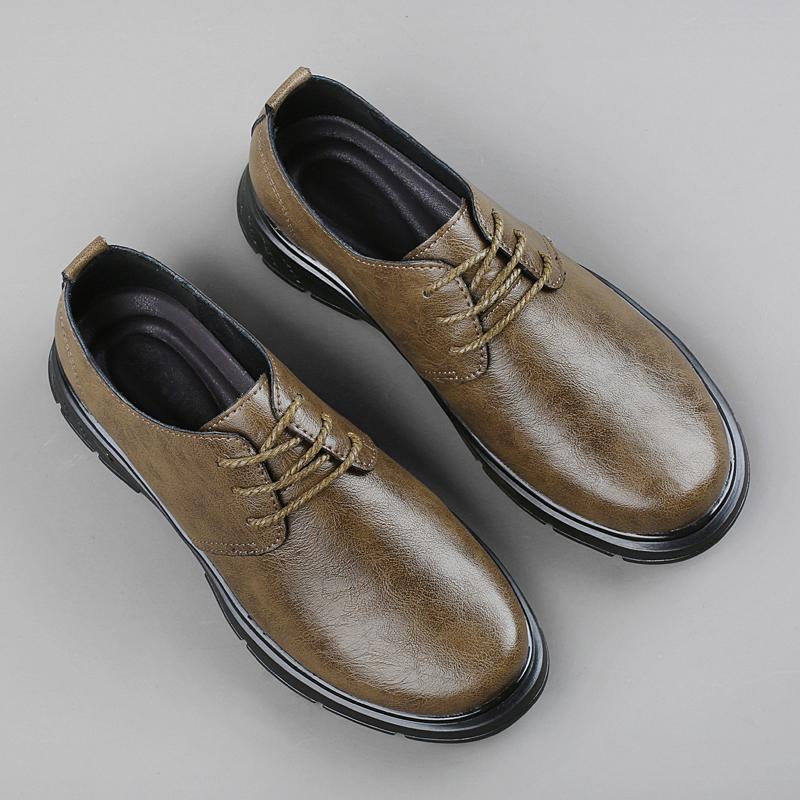 High End Brand Men's Genuine Leather Shoes Lace Up Office Business Shoes Men's Formal Shoes Commuting Work Shoes Free Delivery