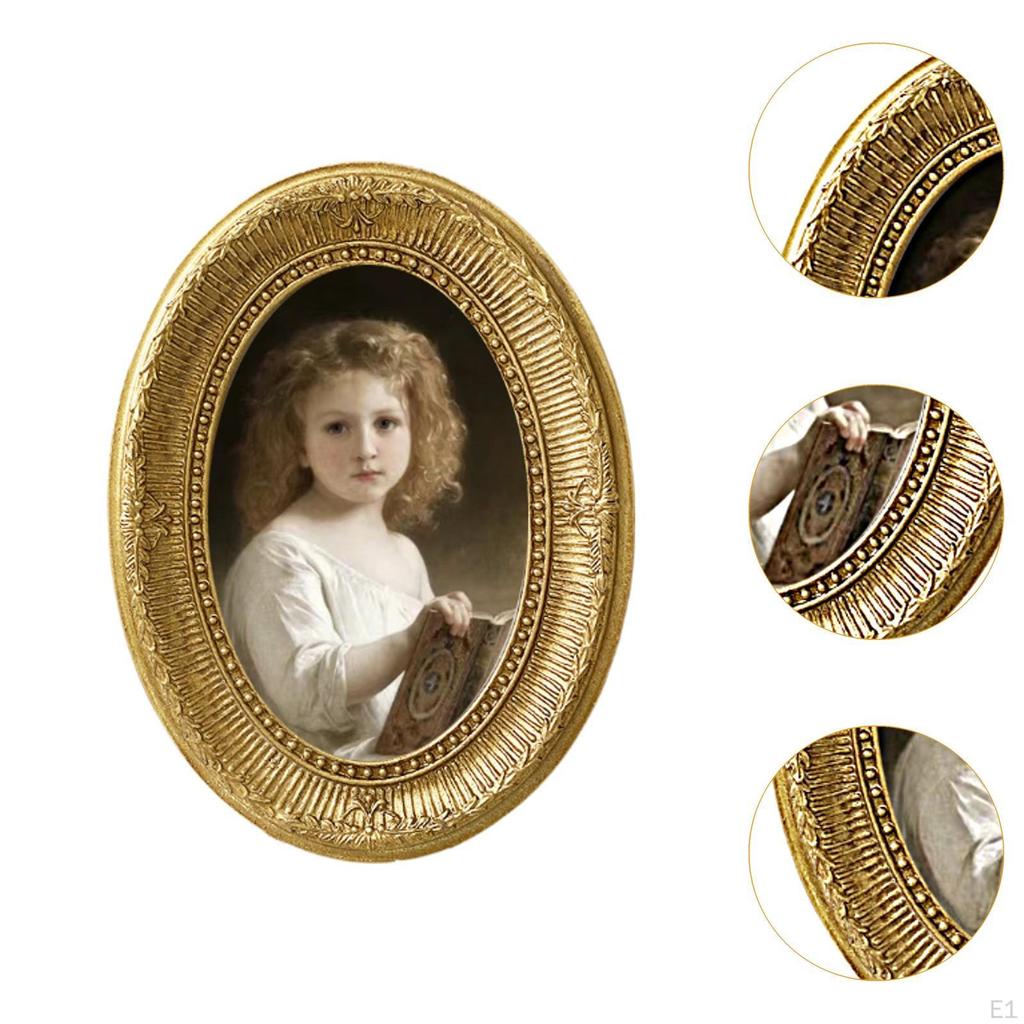 Picture Frame Decoration Oval Resin Ornament for Valentines Weddings Desktop